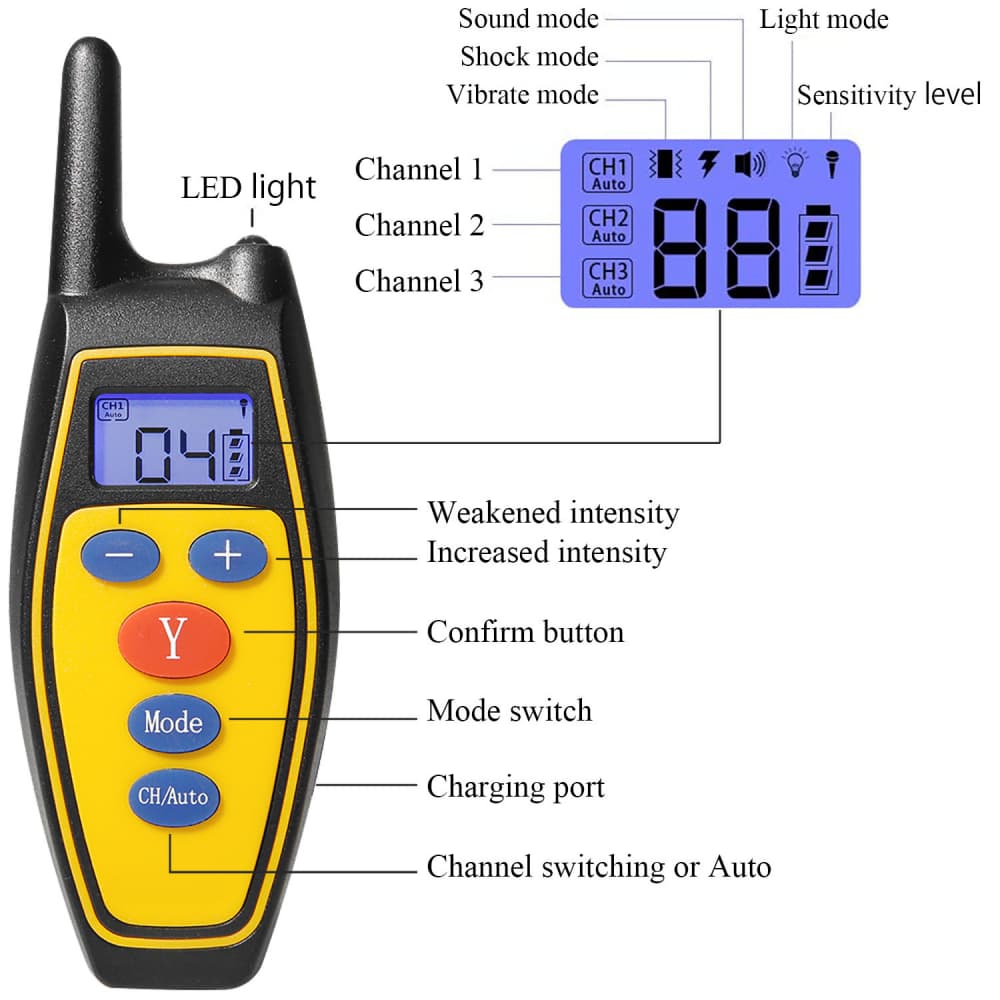 2 in 1 Dog Training Collar Automatic Anti Bark Control with Remote Rechargeable and Waterproof