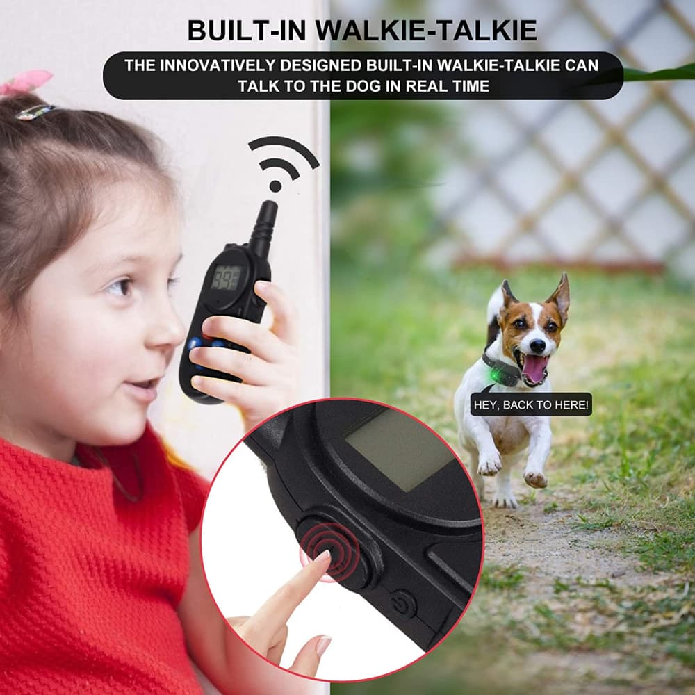 dog training collars with walkie talkie Remote Control Distance Up to 3280Ft for 2 dogs