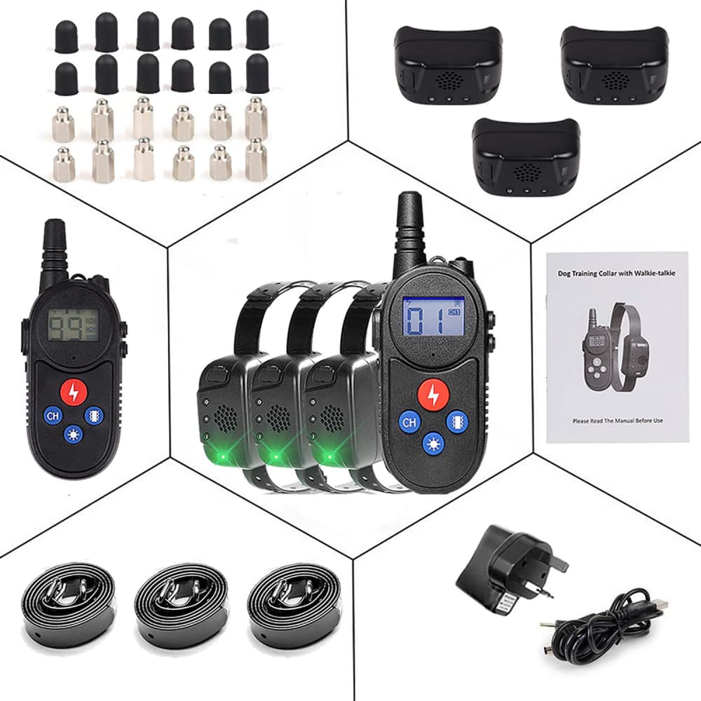 Dog Training Collars with walkie talkie Remote Control Distance Up to 3280Ft for 3 dogs