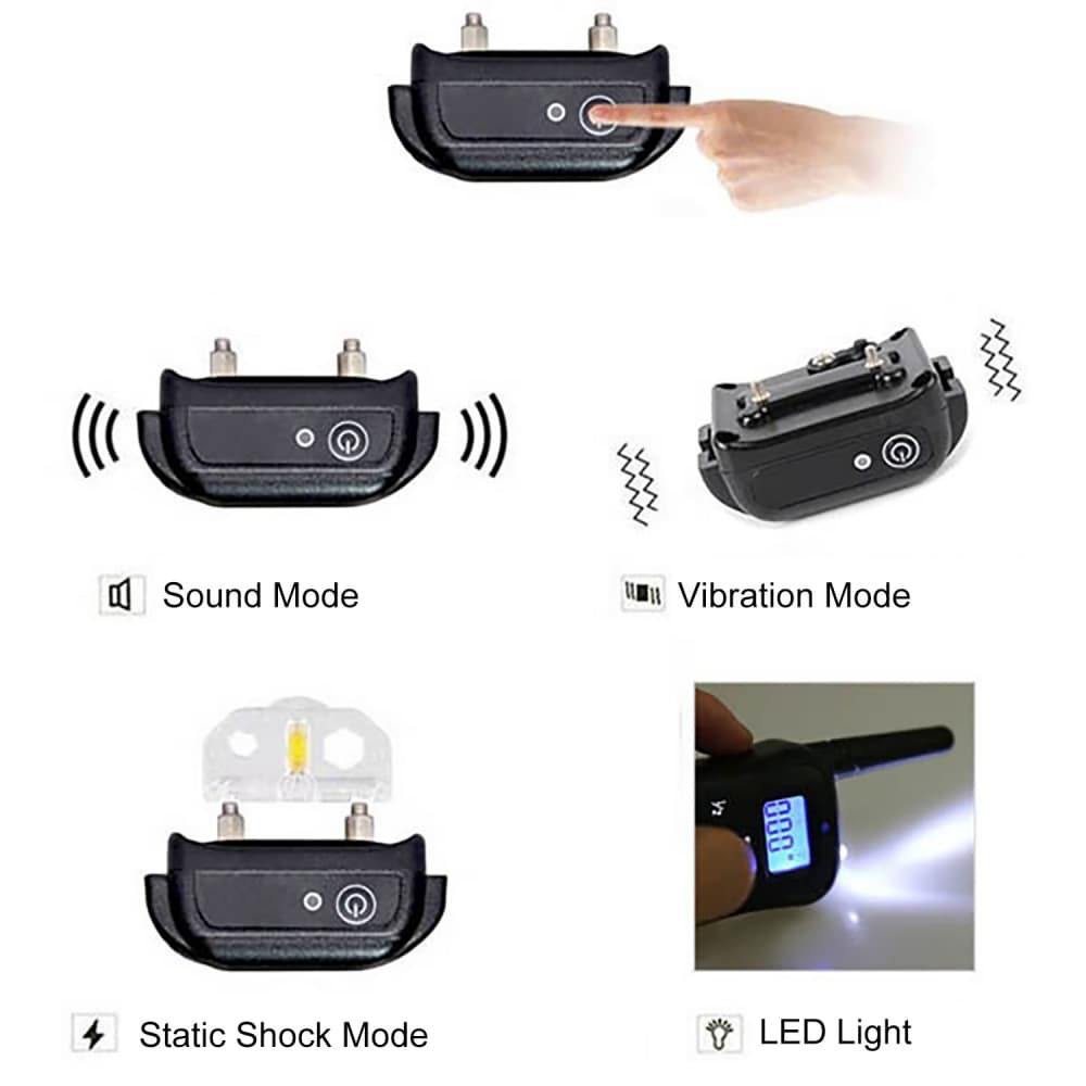 Rechargable 330YD Remote Dog Training Shock Collar for 2 Dogs